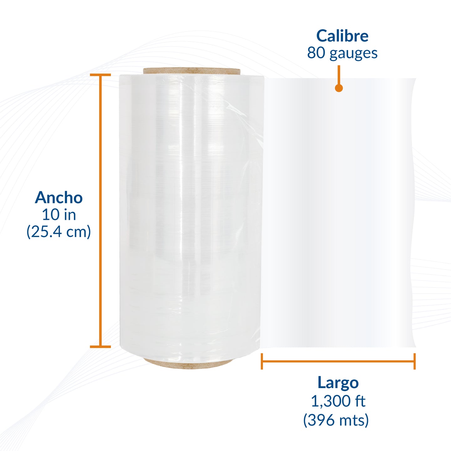 Packsys Película Stretch Manual Rollo de Playo Transparente Estirable